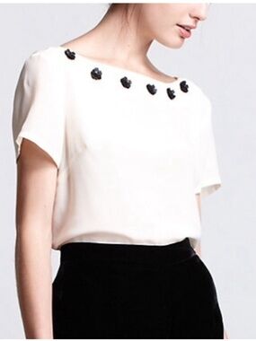 Alexandra Grecco Malais Silk Blouse, Anthropologie, sz 6, 18” PTP, 22” L